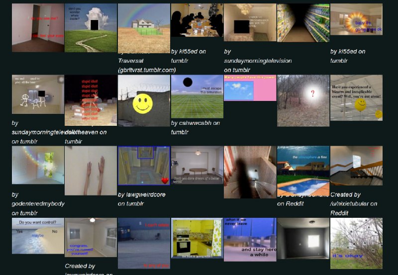 美学维基 Aesthetics Wiki这个维基上有各种美学（也许可以叫做画风？），比如经典的罗马、海盗美学，也有一些可能叫不出名字的美学，比如：图1：Weirdcore（怪核），低清晰度，奇怪对比度的文字（可选），并不精致的特效（可选），整体突出令人不安的感觉